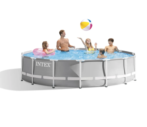 Piscina Estructural Redonda INTEX Prism Frame 427 x 107 cm, 12.706L. Con Bomba, Escalera y Cobertor