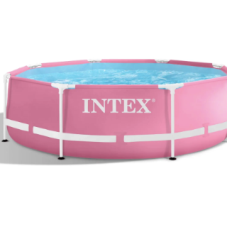 Piscina Estructural Redonda INTEX Metal Frame 244x76 cm 2.843L Rosada