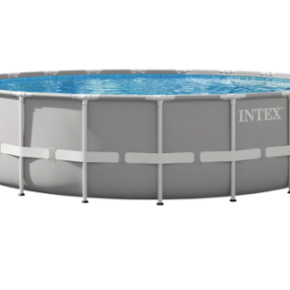 Piscina Premium Prism Frame INTEX 610 x 132 cm, 32.695L, con Bomba, Escalera, Cobertor y Tapiz