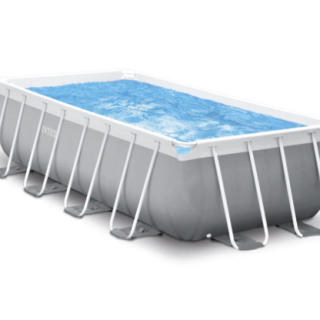 Piscina Estructural Rectangular INTEX Prism Frame, 400 x 200 x 100 cm, 6.836L, con Bomba y Escalera