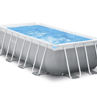 Piscina Estructural Rectangular INTEX Prism Frame, 4m x 2m x 1.22m, 8.418L, con Bomba y Escalera