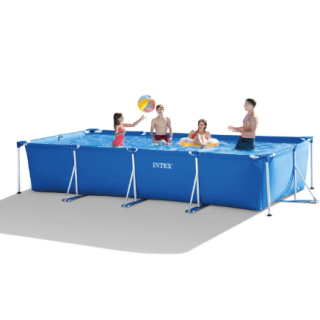 Piscina Estructural Rectangular INTEX Metal Frame, 4.50m x 2.20m x 84cm, 7.127L, con Bomba