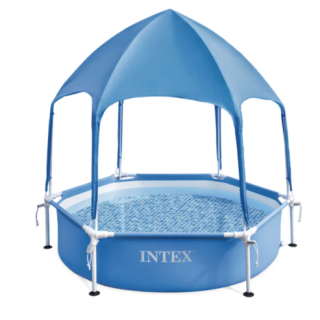 Piscina Estructural con Techo y Protección UV INTEX Metal Frame 183 x 38 cm