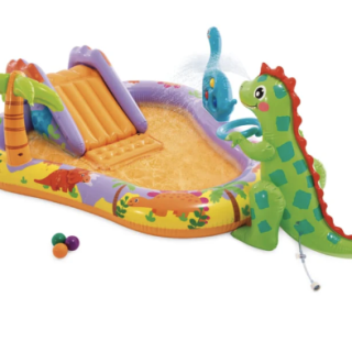 Piscina Centro de Juegos Acuático Inflable INTEX Dino Park con Tobogán